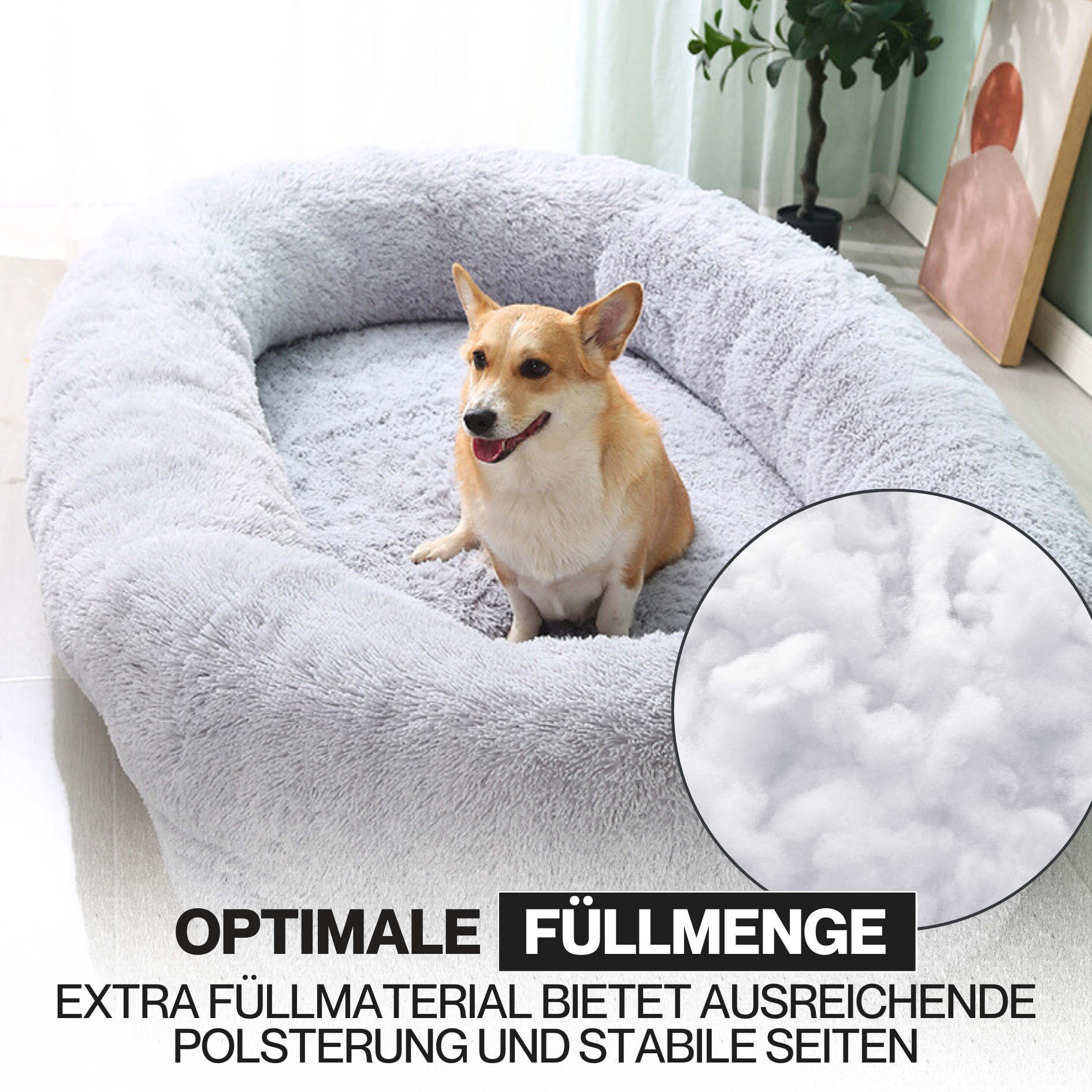 Orthopädisches Hundebett für Menschen "Balu" XXL 190cm inklusive Decke und Kissen