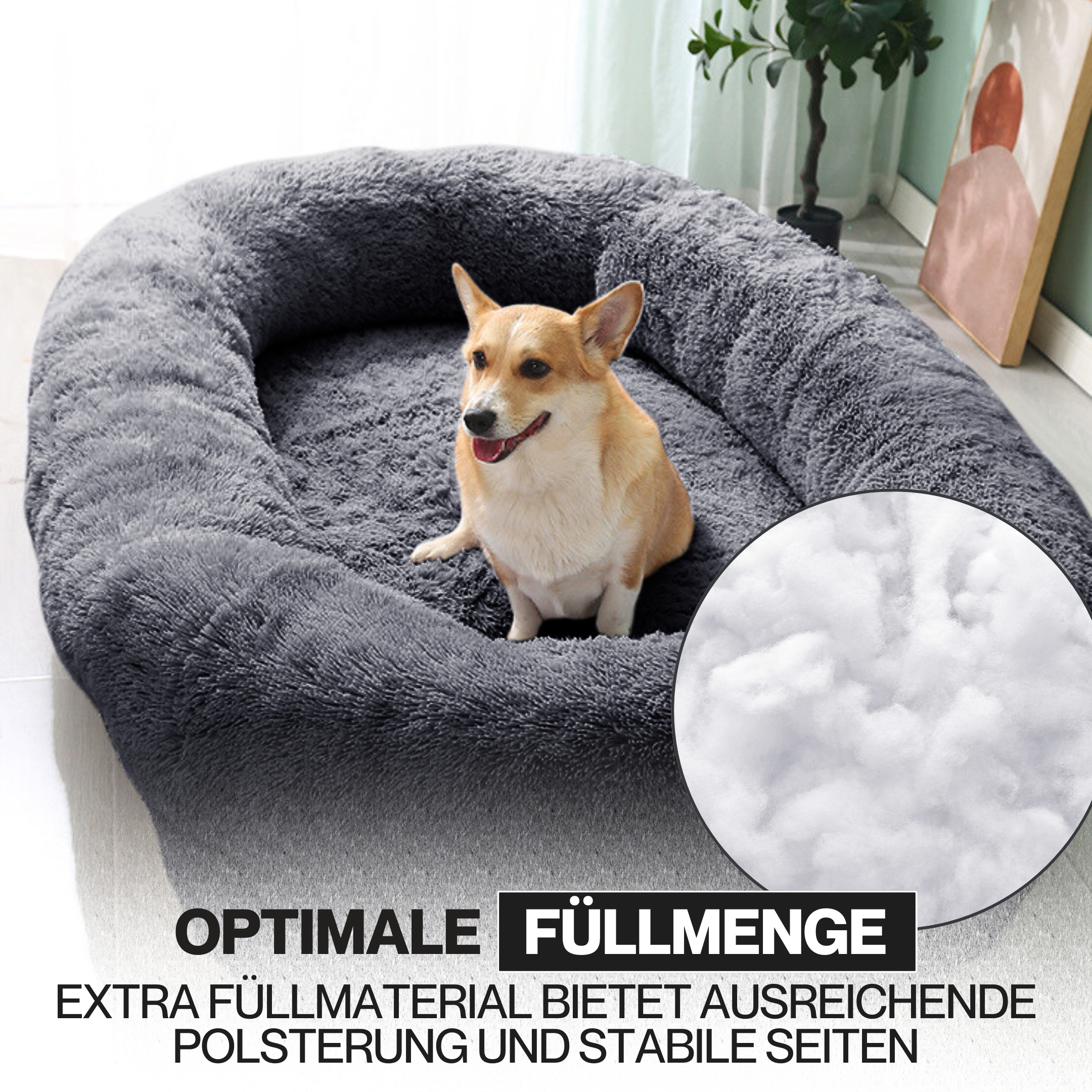Orthopädisches Hundebett für Menschen "Balu" XXL 190cm inklusive Decke und Kissen