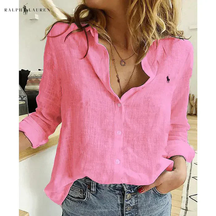 R. Ꮮаᴜгеn Linen Button-Up Shirt