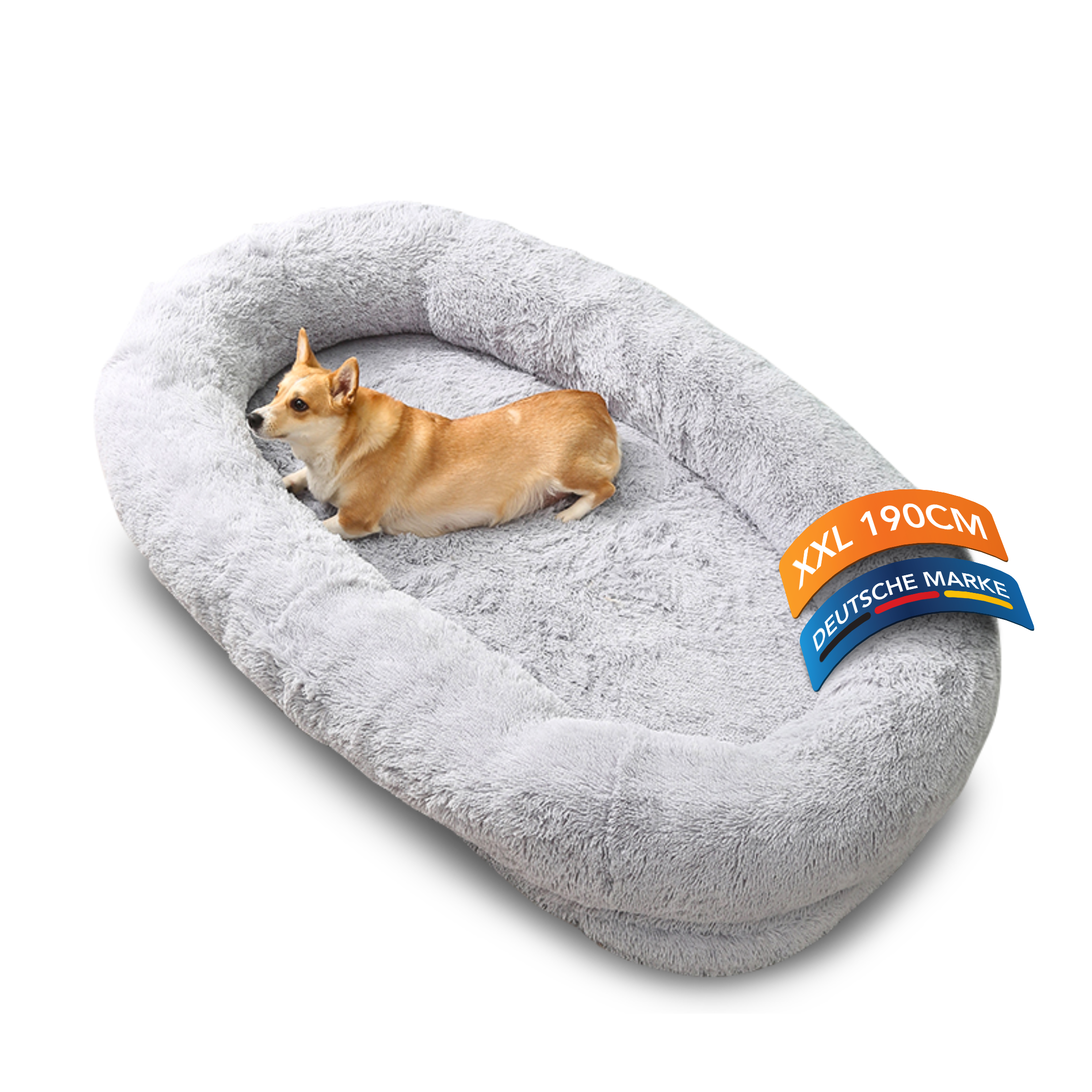 Orthopädisches Hundebett für Menschen "Balu" XXL 190cm inklusive Decke und Kissen