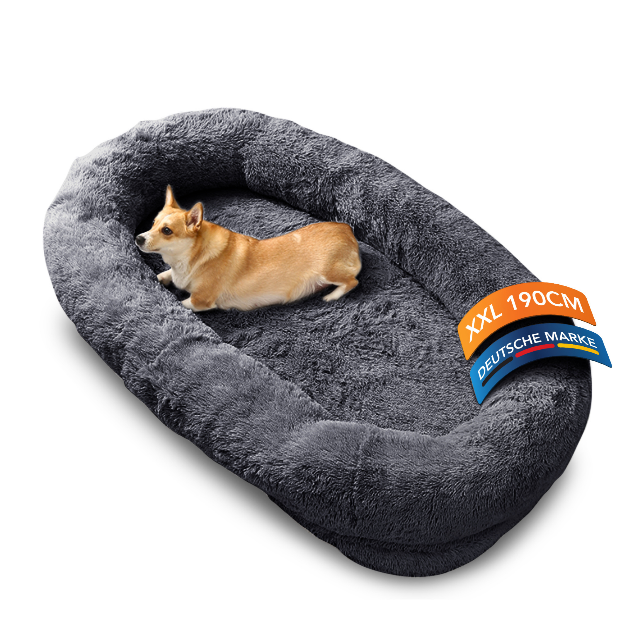 Orthopädisches Hundebett für Menschen "Balu" XXL 190cm inklusive Decke und Kissen