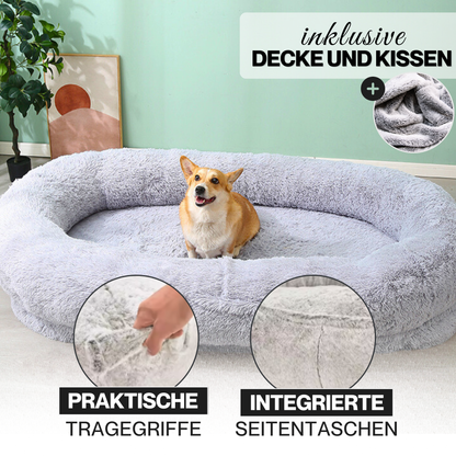 Orthopädisches Hundebett für Menschen "Balu" XXL 190cm inklusive Decke und Kissen