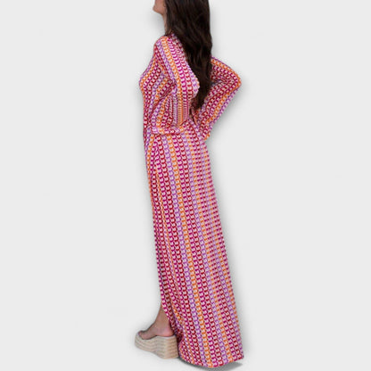 Elina – Maxi Dress with V-Neck and Holiday Flair